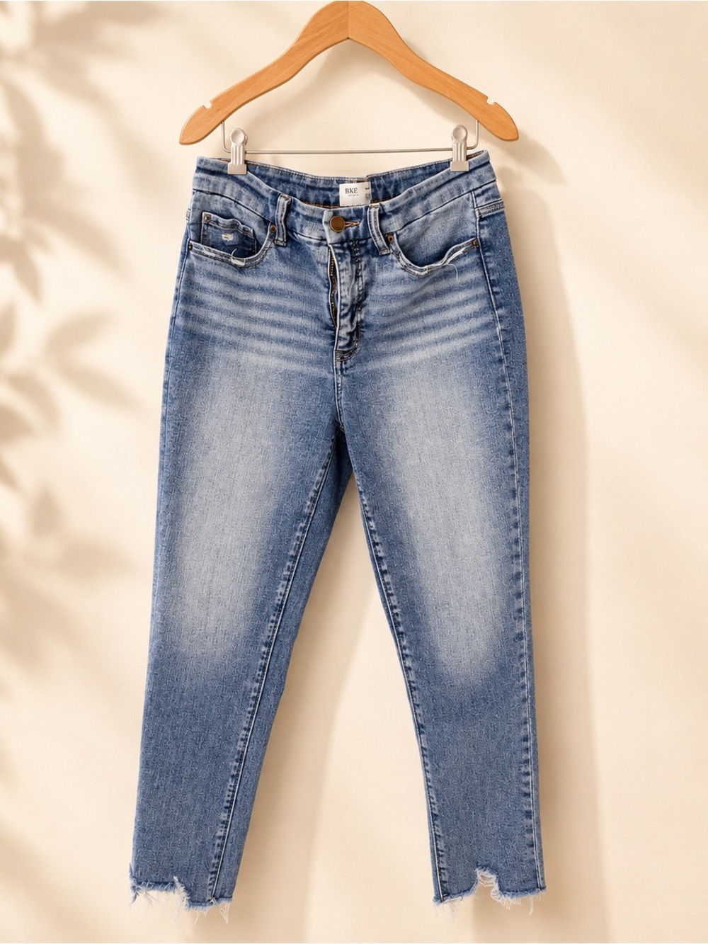 Parker Light Blue High-Rise Ankle Jeans with Raw Hem